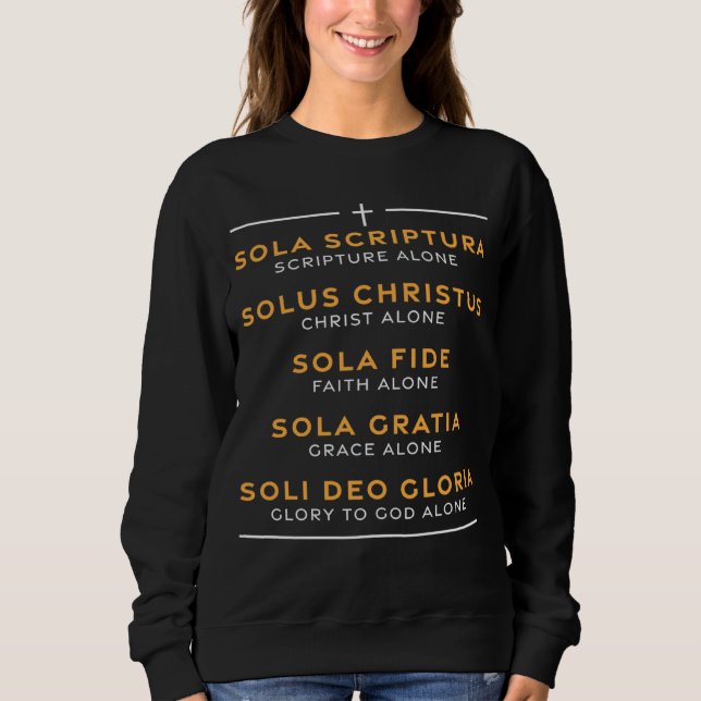 Five Solas of the Reformation Protestant Luther Ch T Shirt (Framsida)