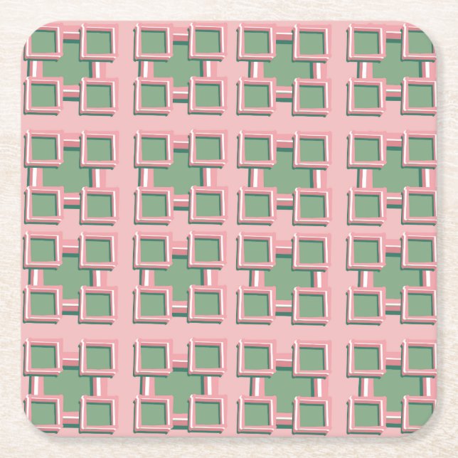 Five Square Coaster Underlägg Papper Kvadrat (Framsidan)