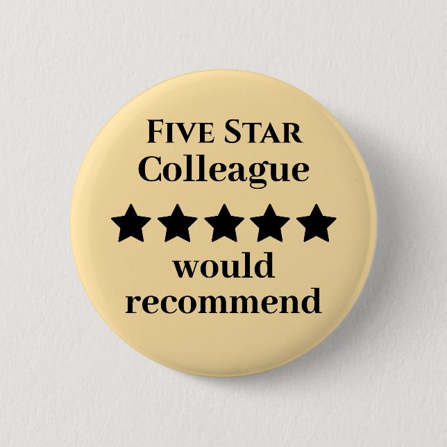 Five Star Colleague Button Badge Recommended Knapp (Framsida)