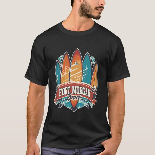 Five Surfboards Fort Morgan Beach Al T Shirt (Framsida)