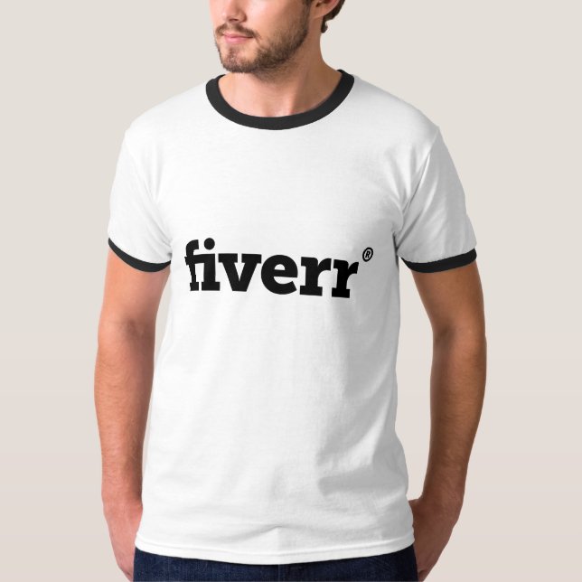 Fiverr logotyp utskrivaven högkvalitativ T-tröja T-shirt (Framsida)