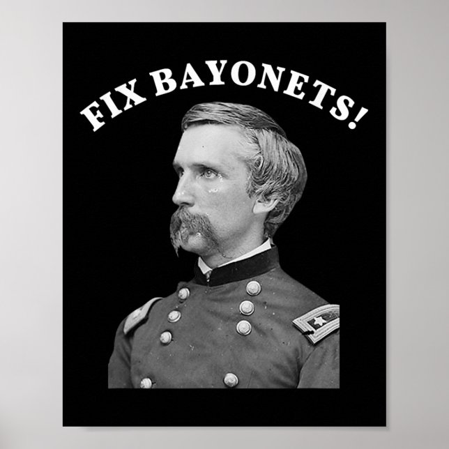Fix Bayonets Civil Krig Quote Joshua Chamberlain Poster (Framsidan)