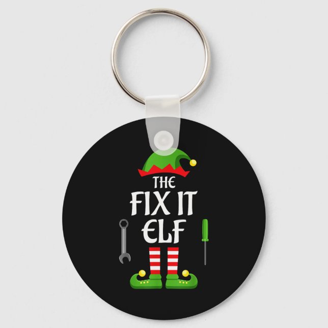 Fix It Elf Family Matching Group Christmas  Nyckelring (Framsida)