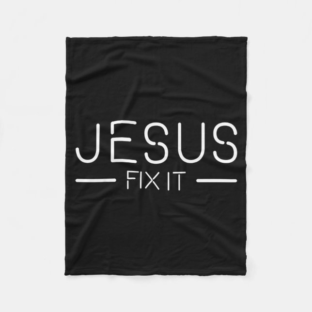 Fix It Jesus Funny Christian Fashion  Fleecefilt (Framsidan)