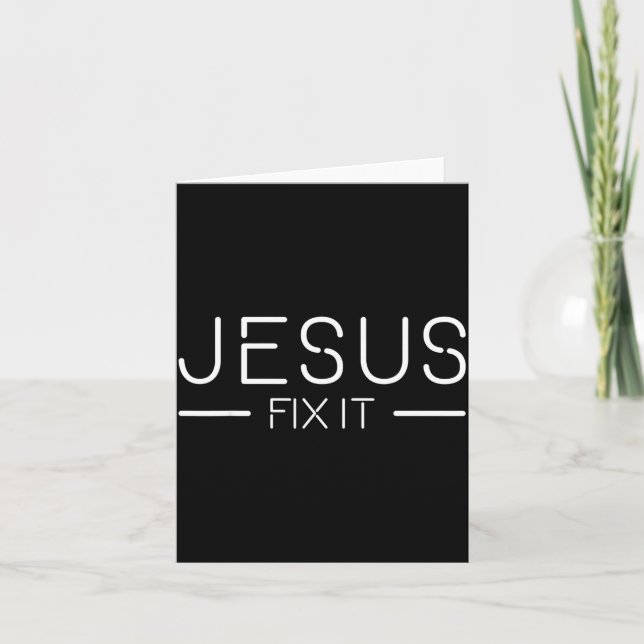 Fix It Jesus Funny Christian Fashion  Kort (Framsida)