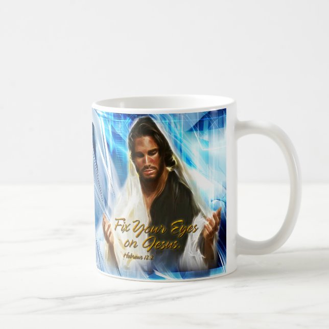 Fixa dina ögon på den Jesus 2 muggen Kaffemugg (Höger)