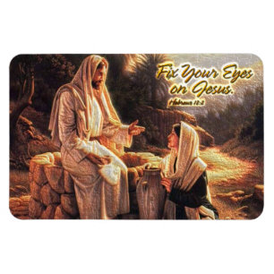 Fixa dina ögon på Jesus 1 högvärdiga magnet