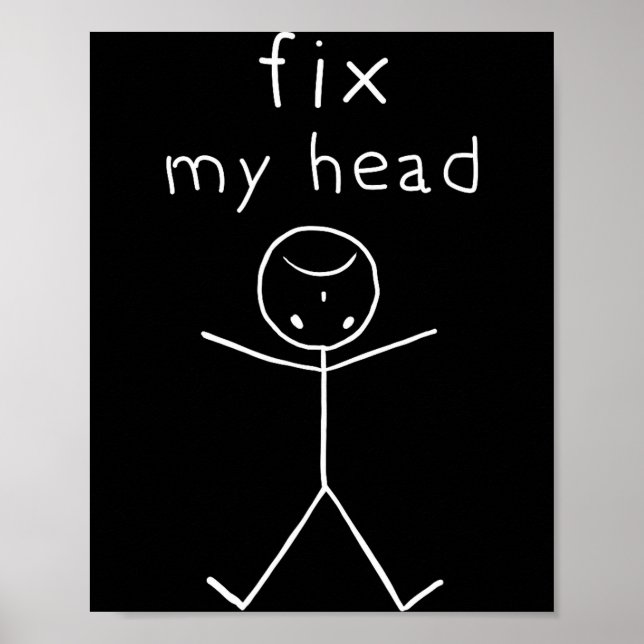 Fixa mitt huvud, roliga pinnar ritning med talesät poster (Framsidan)