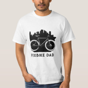 Fixcycle Pappa. Svartcykel för far. Cykelförare T Shirt