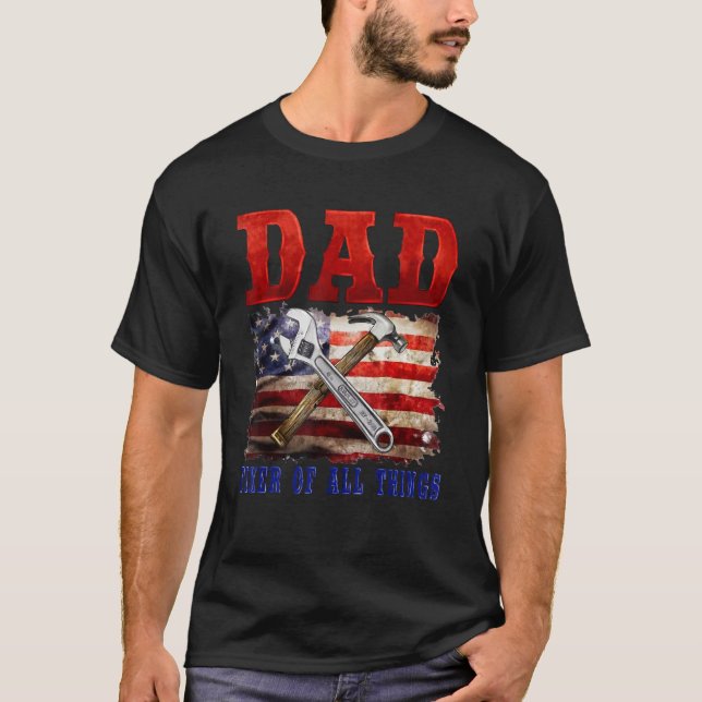 Fixer Of All Things  Handyman Mechanic Dad USA Fla T Shirt (Framsida)