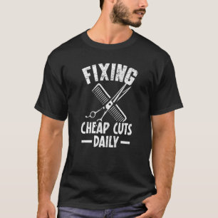 Fixera Billigt Cuts Daily Barbershop Hairstylist P T Shirt