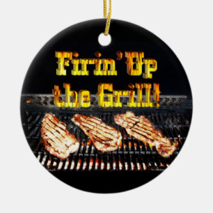 Fixera Grill! BBQ Steaks Julgransprydnad Keramik