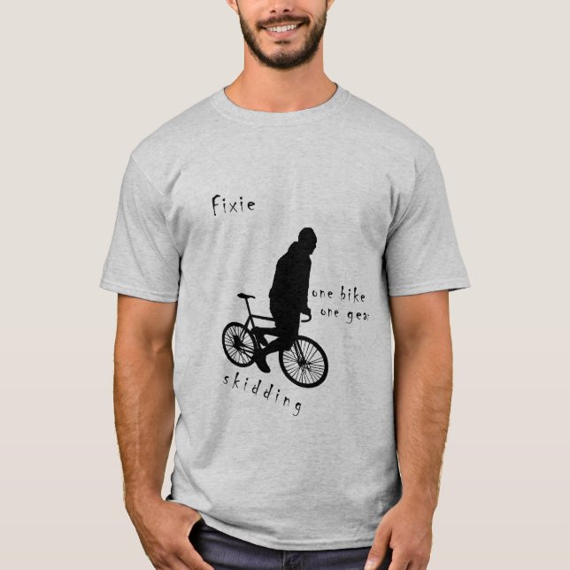 Fixie - en cykel en utrustar sladdningen tee (Framsida)