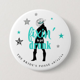 Fixin' Brudens Posse Disco Teal ID925 Knapp