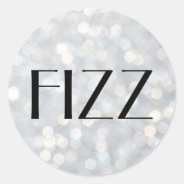 FIZZ på Silver Champagne Bubbles Sticker Runt Klistermärke