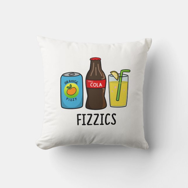Fizzics Funny Fizzy Cola Drinks Pun Kudde (Framsida)