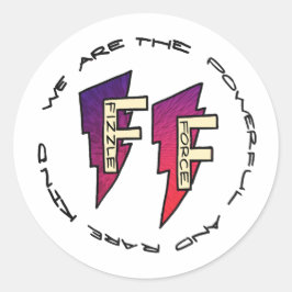 Fizzle Force-Logotyp Runt Klistermärke