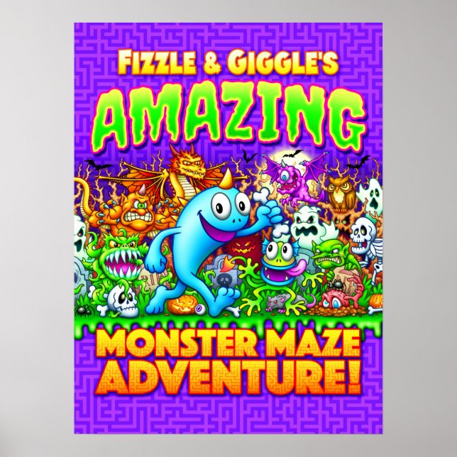 Fizzle & Giggles Fantastisk Monster Maze Äventyr! Poster (Framsidan)