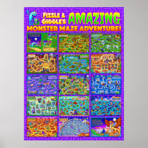 Fizzle & Giggles Fantastisk Monster Maze Poster
