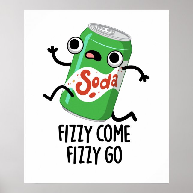 Fizzy Kom Fizzy Go Funny Soda Pop Pun Poster (Framsidan)
