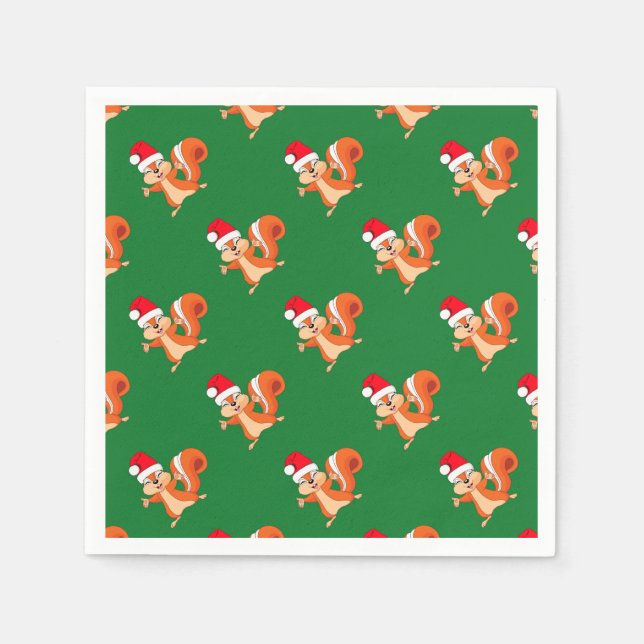 Fizzy the Playful Squirrel vid jul Pappersservett (Framsidan)