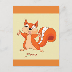 Fizzy the Playful Squirrel-vykort Vykort