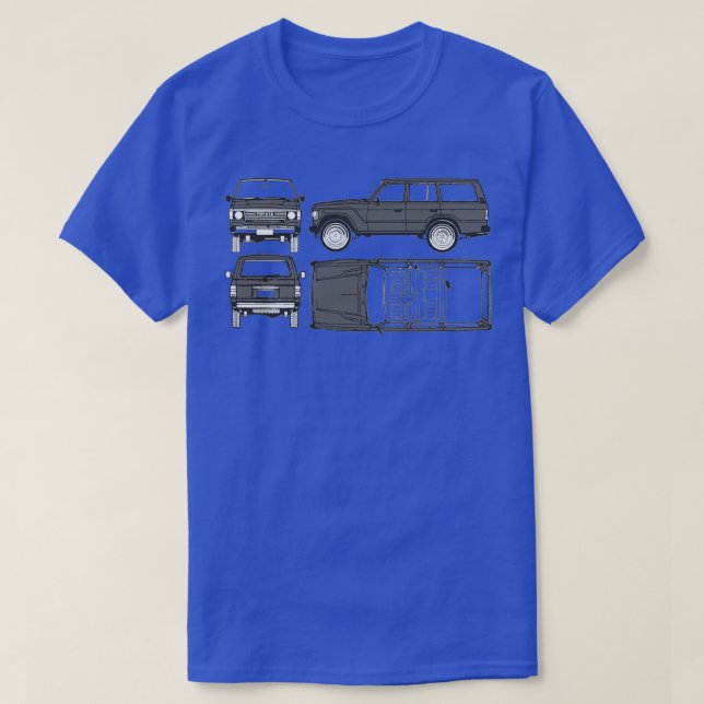 FJ60 Landruteavtryck  T Shirt (Design framsida)