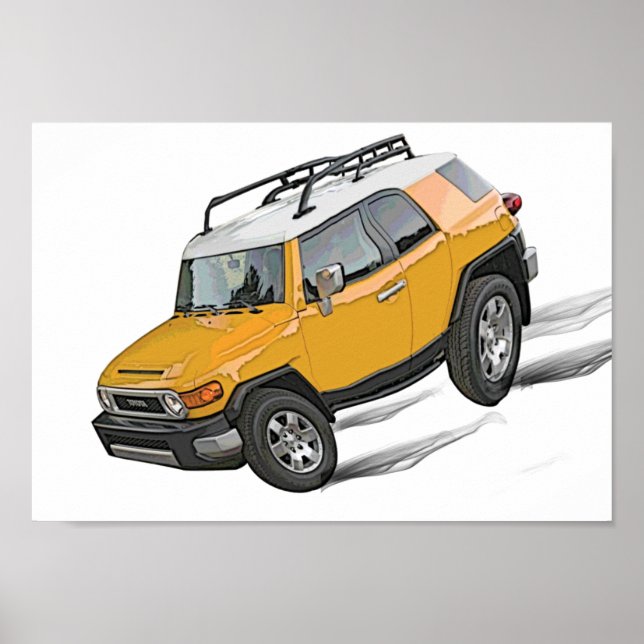 Fj Cruiser-tecknad poster (Framsidan)