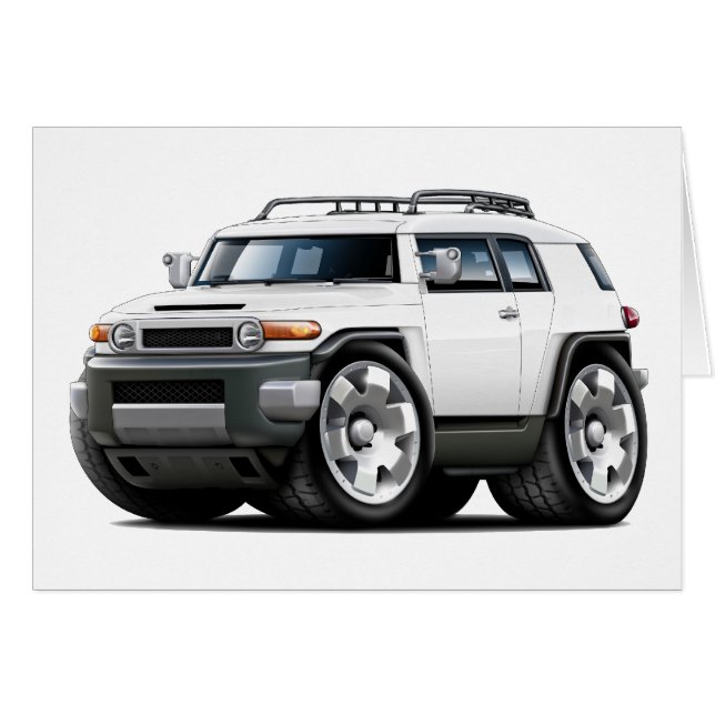 Fj Cruiser White Car Hälsningskort (Framsidan Horizontal)