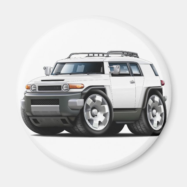 Fj Cruiser White Car Magnet (Framsidan)
