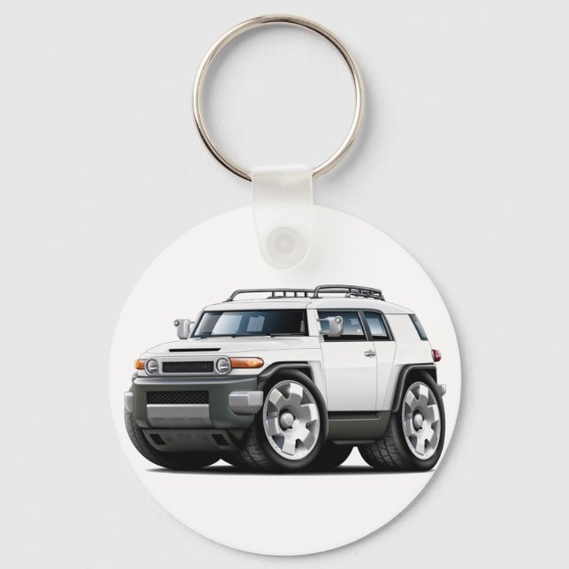 Fj Cruiser White Car Nyckelring (Framsida)