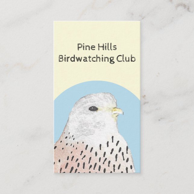 Fjäder av Bett Kestrel Birding Fågelskådning Klubb Visitkort (Framsida)