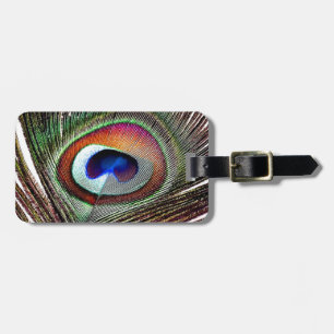 Fjäder av färgad kopparpeacock bagagebricka