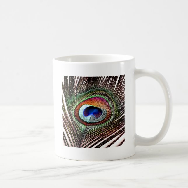 Fjäder av färgad kopparpeacock kaffemugg (Höger)