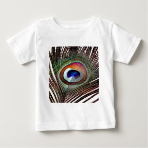 Fjäder av färgad kopparpeacock t-shirt