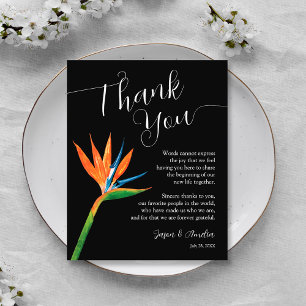 Fjäder av paradise Blommigt Wedding Reception Plat Tack Kort