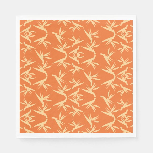 Fjäder av paradise Flower Fabric Print Pappersservett (Framsidan)