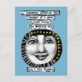 Fjäder av vykort Måne