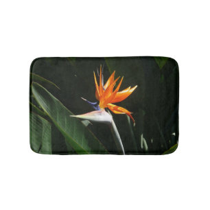 Fjäder från Paradise Orange Tropical Flower Badrumsmatta