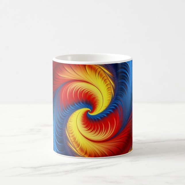 Fjäder Och Klo Mandelbrot Fraktal Kaffemugg (Center)