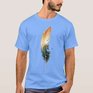 Fjäder Skog Solnedgång Dubbel Exponering T-Shirt