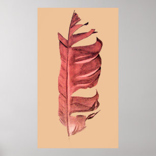 Fjäder teckning finkonst original illustration poster