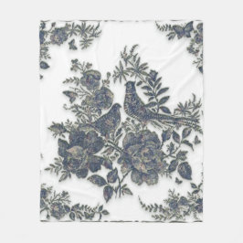 Fjäderämnen i blommor fleecefilt