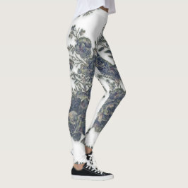 Fjäderämnen i blommor leggings