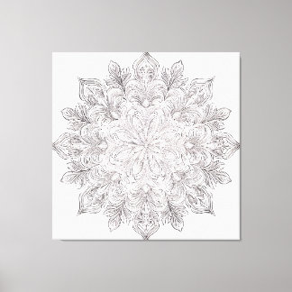Fjäderblad Mandala Canvastryck