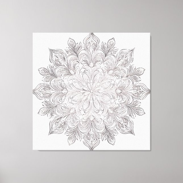 Fjäderblad Mandala Canvastryck (Framsida)