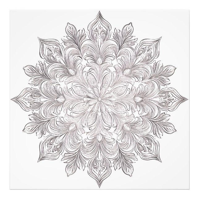 Fjäderblad Mandala Fototryck (Framsidan)