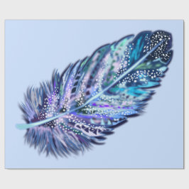 Fjäderblåvitling Papper - Anpassningsbar Färg Presentpapper