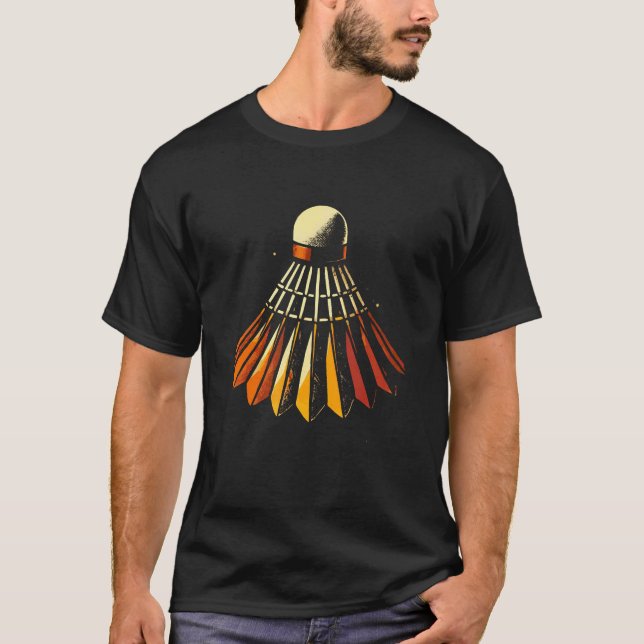 Fjäderboll Badmintonspelare T Shirt (Framsida)