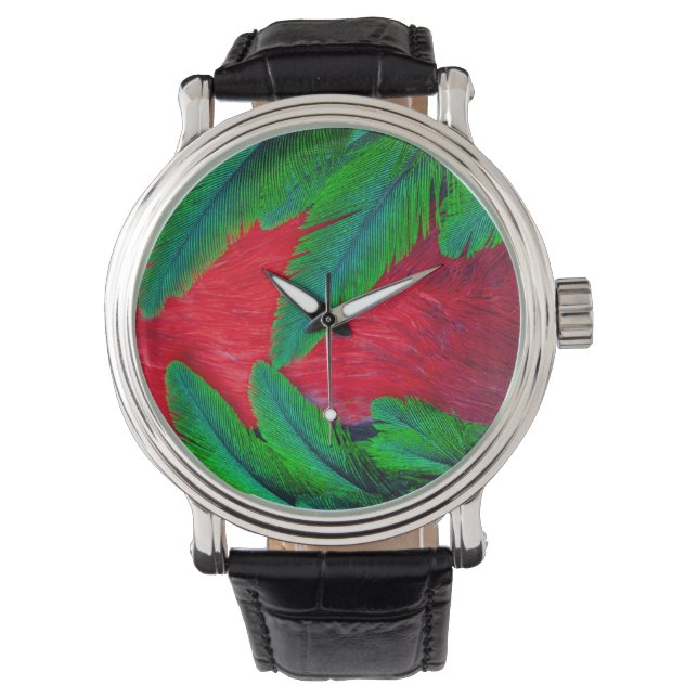 Fjäderdesign för praktquetzal armbandsur (Framsida)